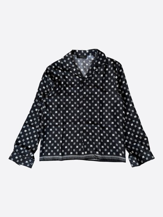 AMIRI Other - Amiri Black & White Paisley MA Logo Silk Button Up Short